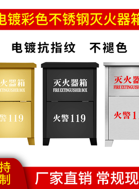 不锈钢灭火器箱子2只装高档酒店售楼部会所消防箱商用4公斤空箱