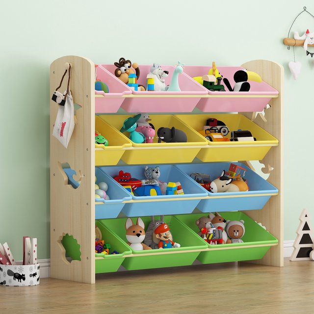 Children's toy storage rack solid wood storage box kindergarten classification cabinet baby bookshelf toy storage artifact household use