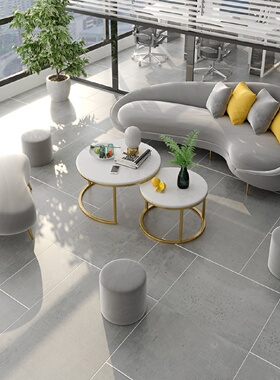 北欧售楼部洽谈弧形双人小沙发办公室服装店休息区沙发茶几组合