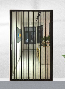 批发极窄纱门加厚金刚网折叠纱门平网带锁防猫狗老鼠铝合金隐形伸