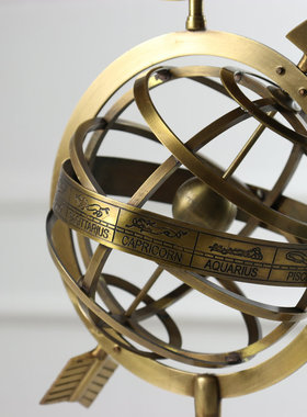 售完无补欧式古典复古镂空古铜地球仪摆件样板间民宿饰品软装摆设