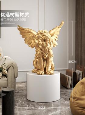 轻奢狮子落地式摆件客厅办公室门雕塑摆件店展厅开幕乔迁礼品