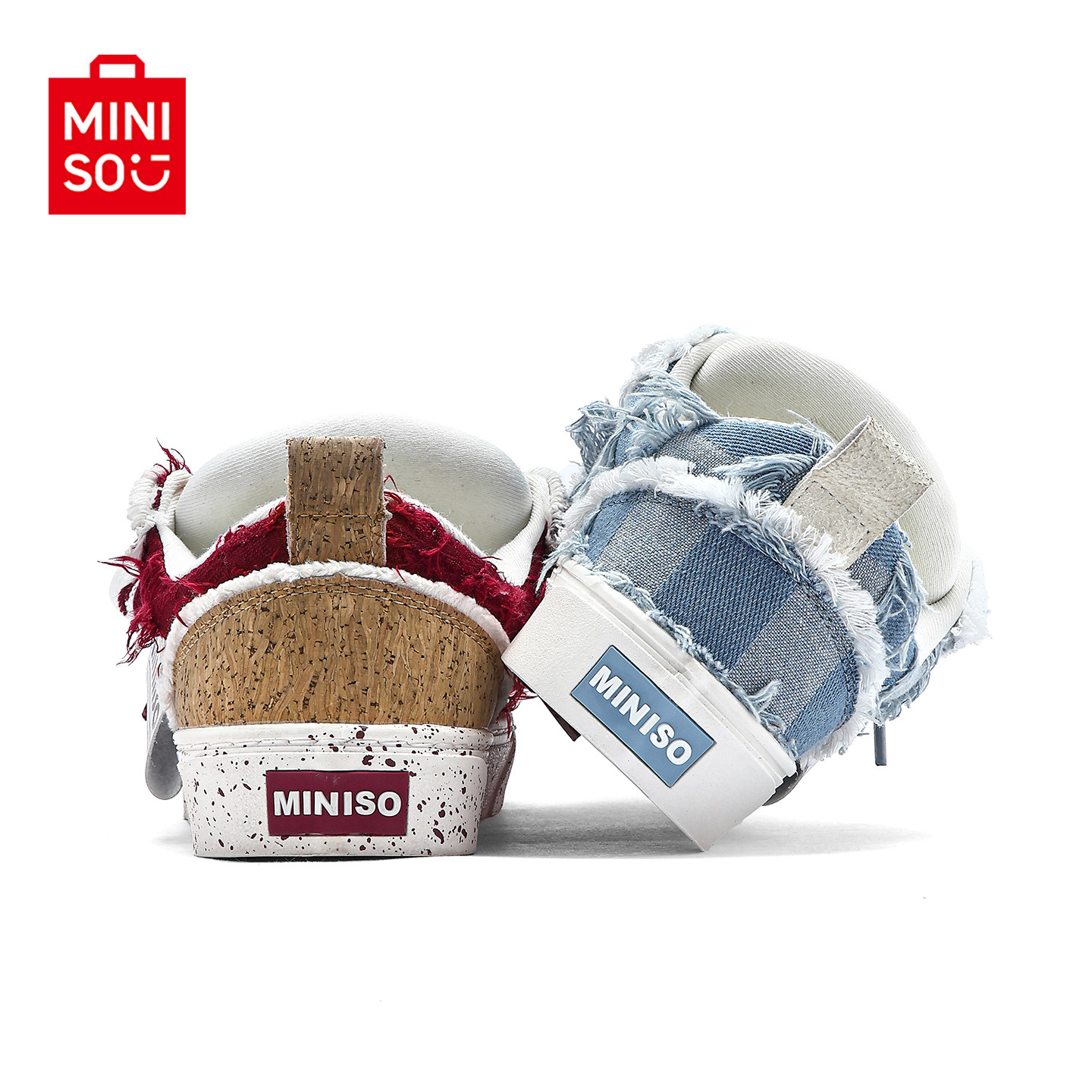 MINISO/名创优品鞋子男红蓝鸳鸯流苏面包鞋校园风情侣运动滑板鞋,淘宝优惠券,粉丝福利购,淘宝优惠卷