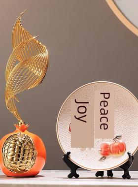 石狮如意陶瓷饰品梅花鹿工艺品客厅电视柜桌面家居装饰新中国风