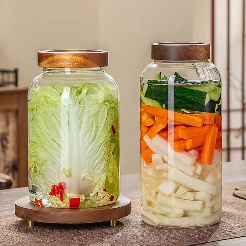 泡菜坛子玻璃罐厨房大号储物瓶腌制咸菜辣椒酱密封容器家用酸菜缸 - 图2