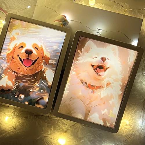 来图定制生日礼物镜面灯光画化妆镜床头小夜灯创意摆件送女生闺蜜 - 图3