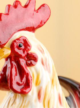 陶瓷公鸡摆设工艺装饰生肖鸡镇宅吉祥物新居电视柜摆件礼物乔迁