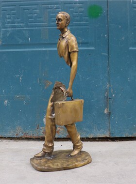 纯铜西洋人镂空雕塑 客厅家居办公室桌面装饰工艺品摆件