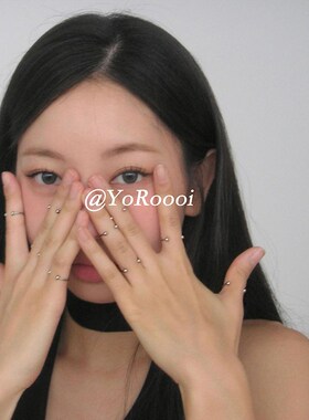 YoRoooi 韩系ins小众简约开口银色百搭珍珠关节戒指个性简约指环