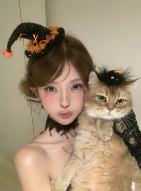 这个发饰万圣节和猫咪一起超出片