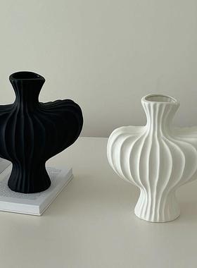 C1129中古花瓶摆件客插花陶瓷覆厅古彷真花网红高鲜花水感培餐桌