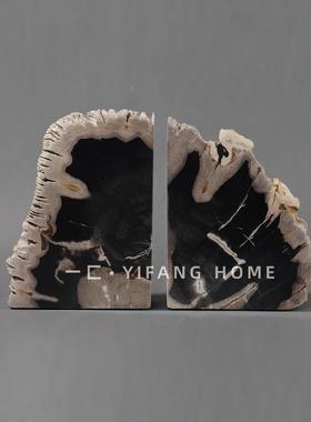 处新书中式木化石楼书挡 BL0332售酒店样板房书房柜软装饰品书靠