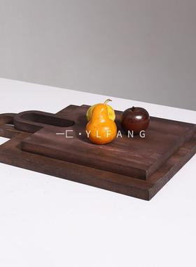 匚 现代简一约创意餐实木砧板板 样YMX123板间居装饰托 托盘厨房
