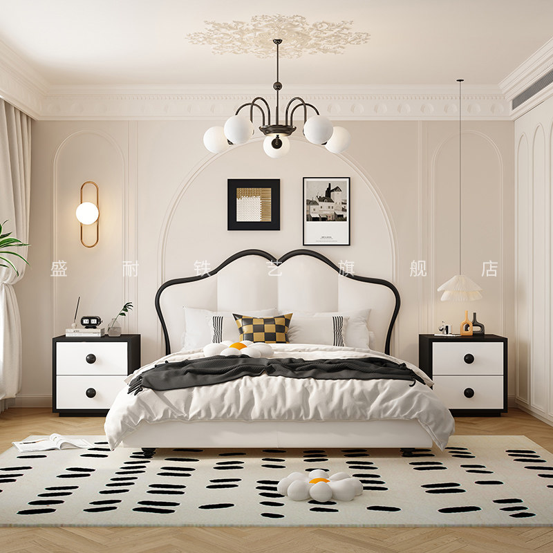 新款法式奶油风床头柜极简简约现代床尾收纳柜小型斗柜卧室床边柜,淘宝优惠券,粉丝福利购,淘宝优惠卷