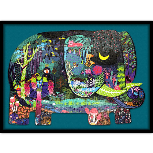 mideer弥鹿大象拼图专用实木定制相框裱画挂墙多色背景可选夜幕正 - 图3