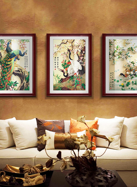 鸟雀饰画现代客厅沙发背景墙挂画卧室壁画框画