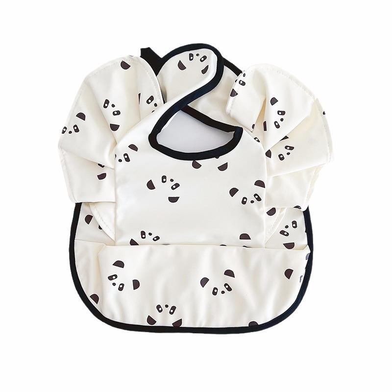 Ins Korean version of baby food bag angel wings PU waterproof bib children's bib complementary food prevent dirt and saliva bag