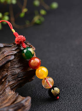 五路财神天然红朱砂莲花