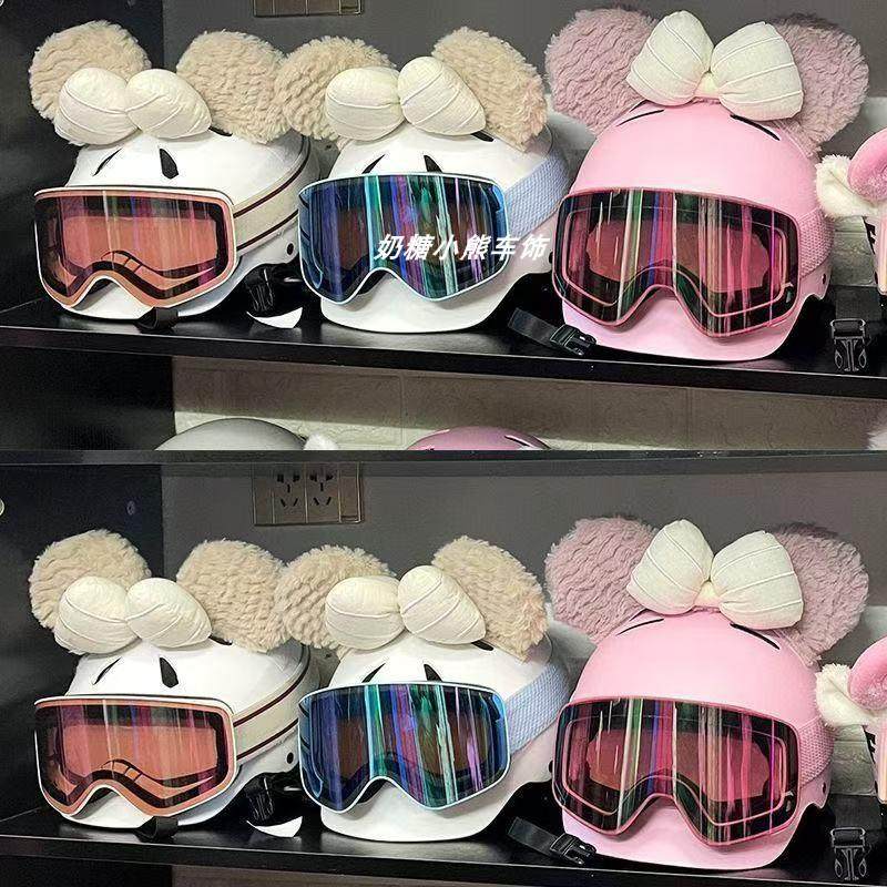 滑雪头盔配饰猫耳朵雪场滑雪保暖装饰头盔饰品雪莉玫饼饼达菲熊贴,淘宝优惠券,粉丝福利购,淘宝优惠卷