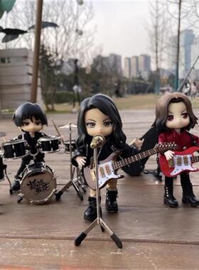 迷你生日礼物模型摆件电吉他民谣吉他吉他古典电子琴家装饰架子鼓