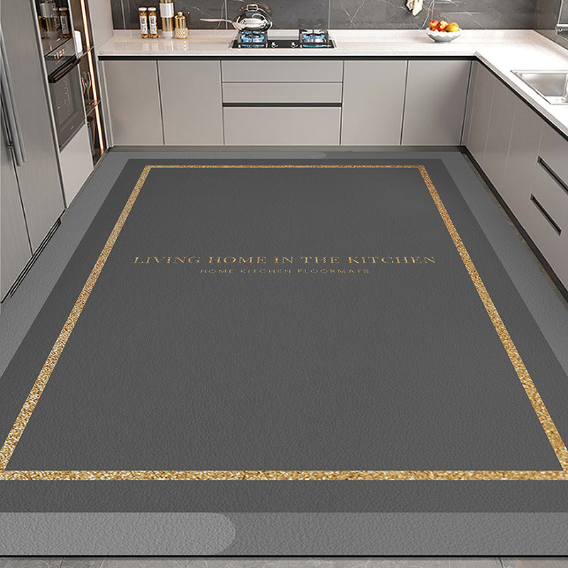 Full kitchen floor mats, non-slip, oil-proof and waterproof, home door mats, PVC door mats, wipe-free and washable leather carpets