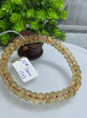 天然水晶手链黄水晶刻面盘珠手串简单大气闪闪迷人