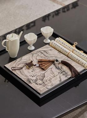 新中式售楼处样板托房间围茶几盘氛布置防罩尘罩亚克力DEG展示盒