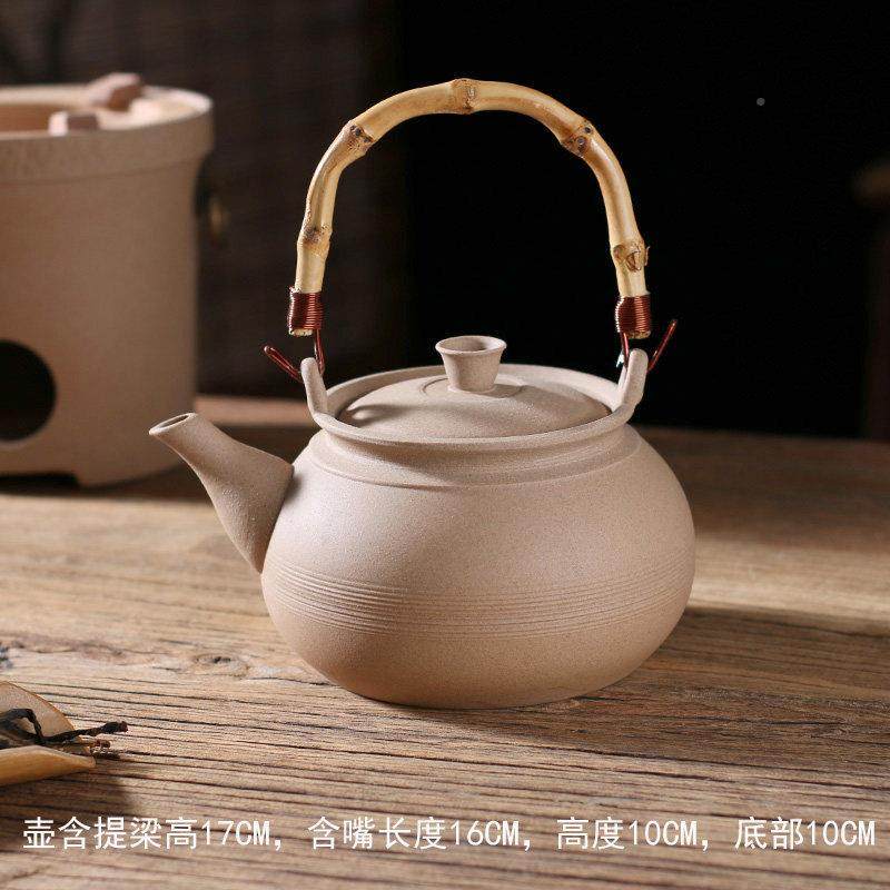 潮汕水粗陶砂铫水壶耐高温侧把HAE提梁壶煮煮茶碳小炉电陶炉专用,淘宝优惠券,粉丝福利购,淘宝优惠卷
