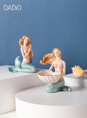 治愈小物件桌面书架装饰居房间风格艺术感易幸福饰装平近人美人鱼