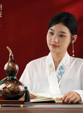 大室明铜匠福禄吉祥葫摆芦件客厅招财办公酒柜饰品乔迁新居FLJX-0