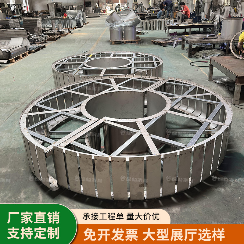 【定制】户外实木坐凳圆形围树座椅公园椅树池坐凳户外景观实木桌 - 图2