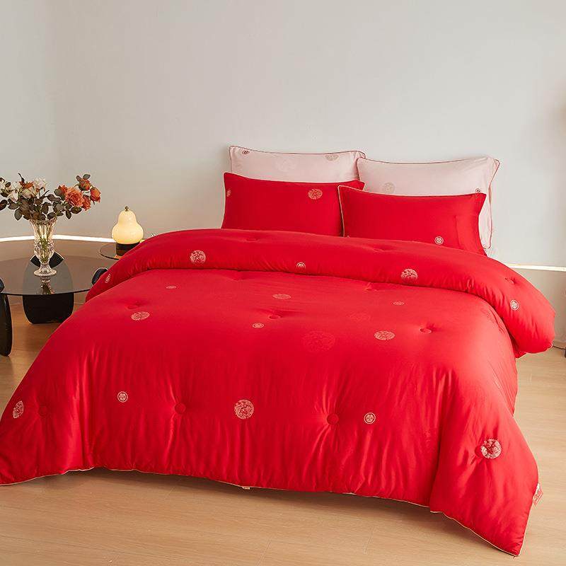 婚庆大红绣花被芯结婚喜字陪嫁春秋被冬季被子蚕丝大豆被粉色,淘宝优惠券,粉丝福利购,淘宝优惠卷