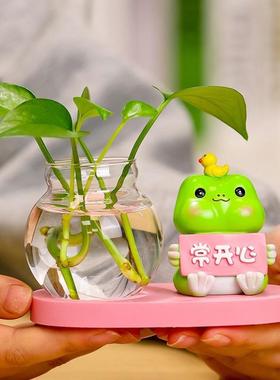 莫生气情绪稳定神器办公室解压小摆件电脑桌工位打工人水培玻厂家