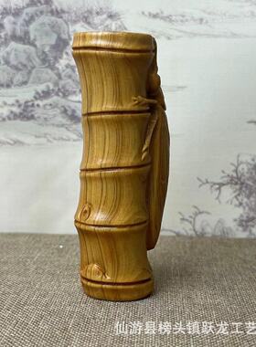 崖柏木雕手把件一鸣惊人创意文玩随身盘玩实木雕刻一鸣惊人手把件