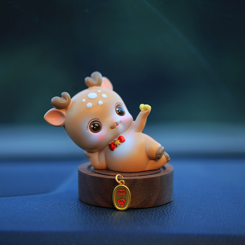 新款可爱一路平安小鹿玩偶公仔汽车摆件车载车内车上中控台装饰品,淘宝优惠券,粉丝福利购,淘宝优惠卷