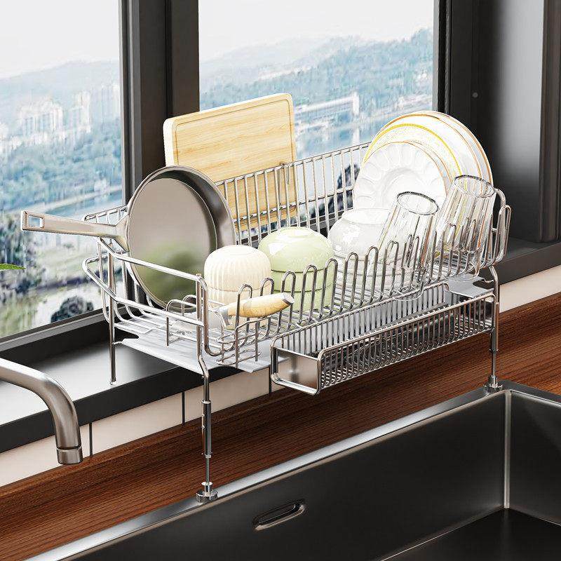 云生活 304不收锈钢窗台平台两用可物304CTLSL调节高度水沥篮碗碟,淘宝优惠券,粉丝福利购,淘宝优惠卷
