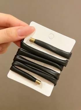 皮质绑束发带韩系美拉德发绳头绳