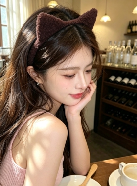 猫耳朵显脸小减龄碎发洗脸发箍女