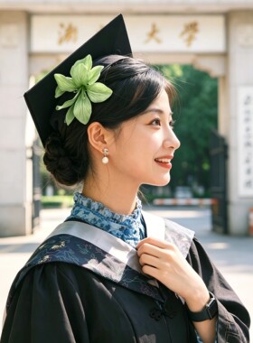 DIY学士帽翅膀发夹学士服配饰