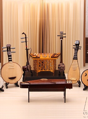 京韵大鼓迷你模型民族风古乐器摆件木质桌面礼物