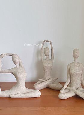 ins抽象艺术瑜伽人物桌面装饰摆件北欧风格创意个性小众家居饰品