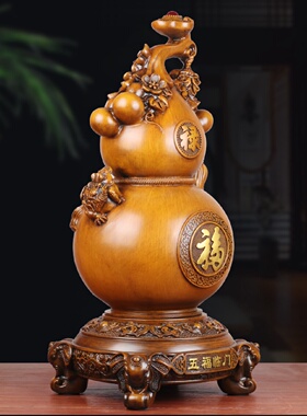 五福临门葫芦摆件家居客厅入户玄关电视柜装饰工艺品乔迁新居礼物