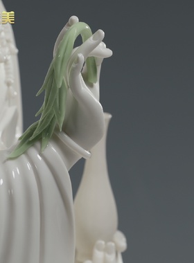 12至19寸白瓷观音佛像家用供奉南海菩萨创意陶瓷摆件