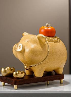 中式招财猪存钱罐诸事大吉入门玄关新房乔迁电视柜开业装饰品摆件