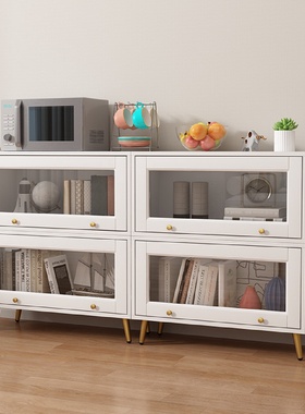 家用落地防尘客厅矮书柜儿童书架自由组合小户型玻璃斗柜置物柜子