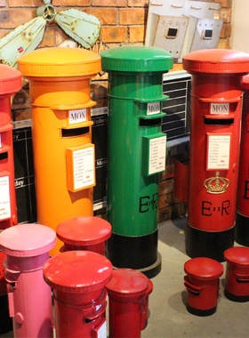 复古室外立式中国邮政信件铁皮大邮筒摄影道具报刊摆设酒吧信箱挂