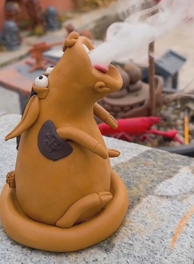 新款2025陶土创意香炉精品茶宠摆件客厅办公室创意抽象香薰