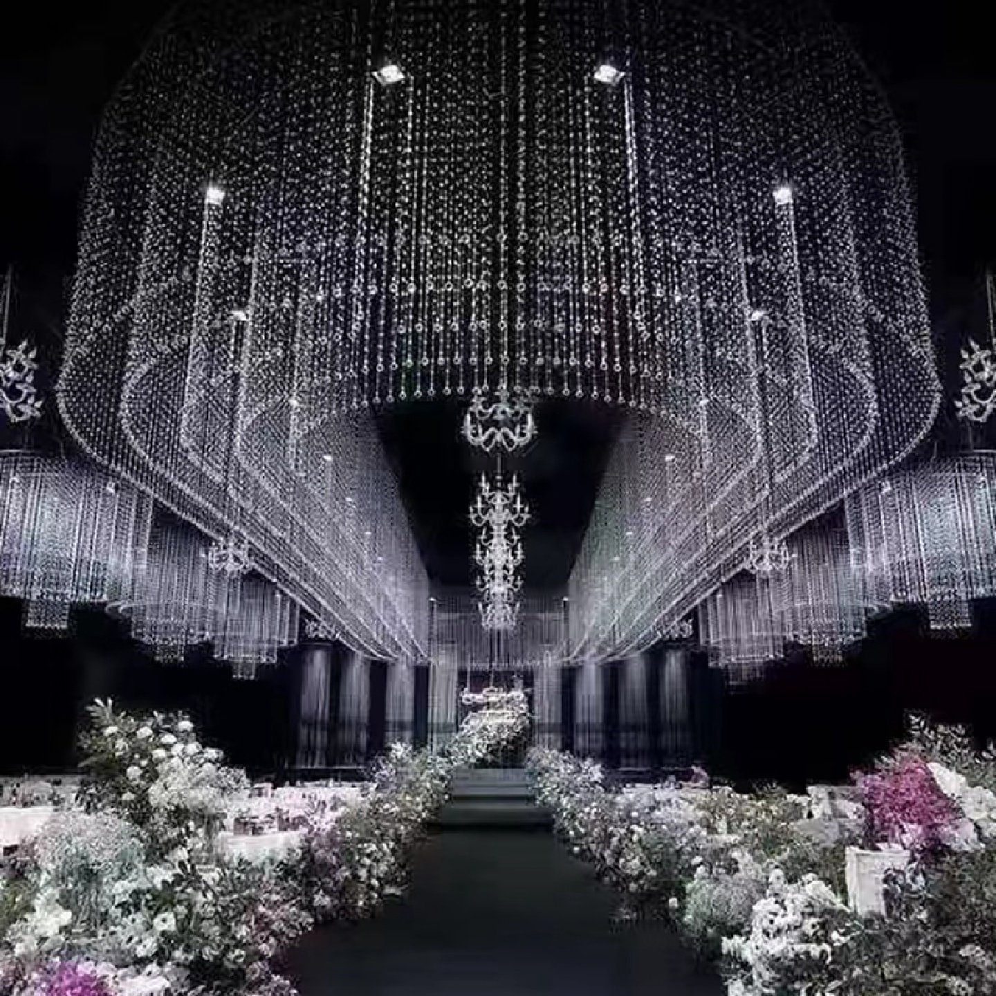 镂空分段水晶菠萝珠帘珠串婚礼用品吊顶线帘舞台背景装饰婚庆道具,淘宝优惠券,粉丝福利购,淘宝优惠卷