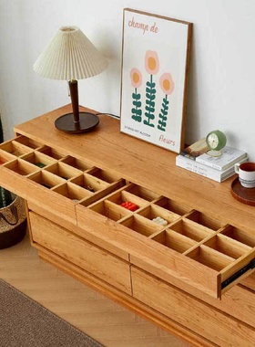 北美樱桃木全实木八斗柜简约现代抽屉柜胡桃木客厅边柜储物柜家具