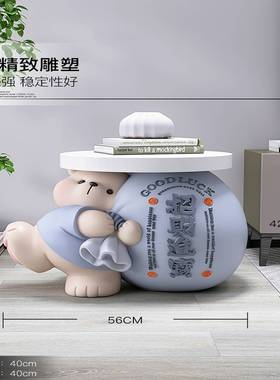 发财熊客厅大型落地摆件电视柜旁茶几沙发边几装饰品乔迁新居礼品